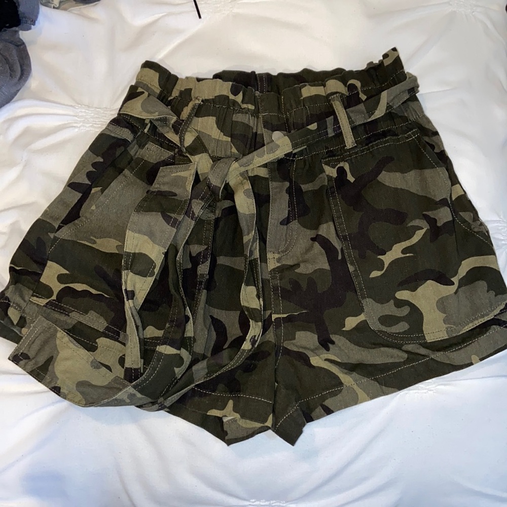 Camo Paper Bag Shorts